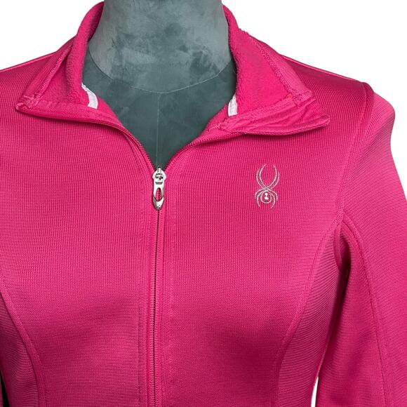 Spyder Women’s Core Sweater Pink Full-Zip Jacket – Size S - Picture 2 of 10
